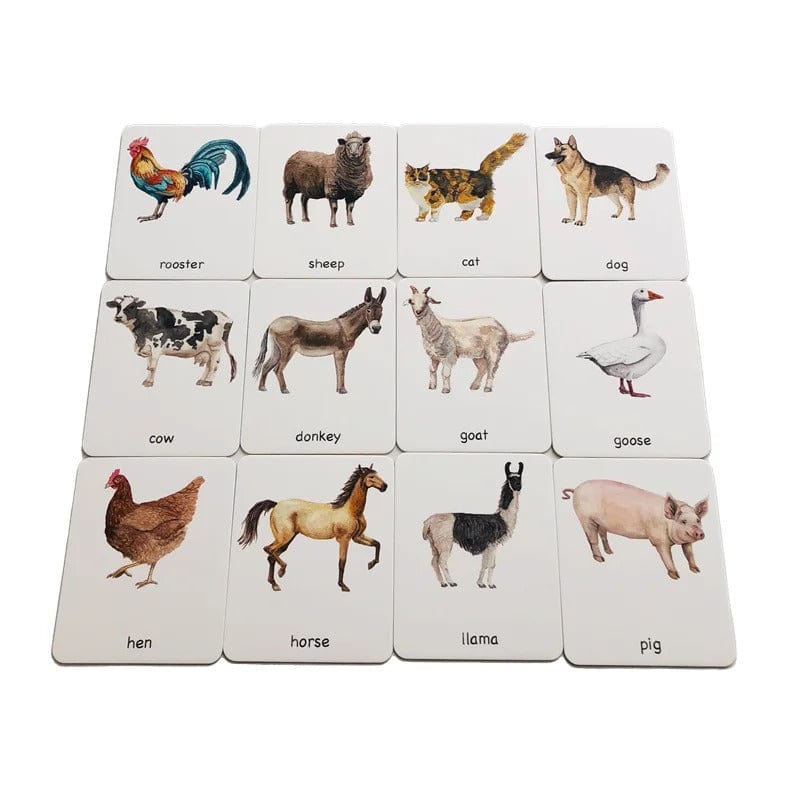 Montessori Farm Animal 3 Parts Cards