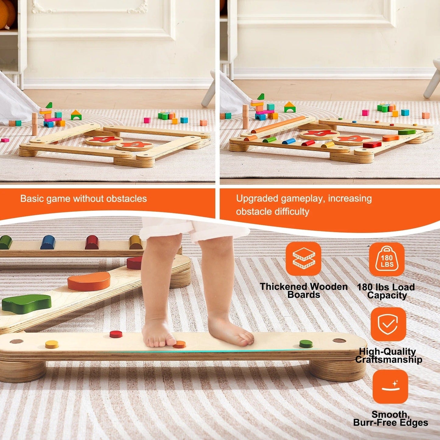 Montessori Wooden Balance Beam
