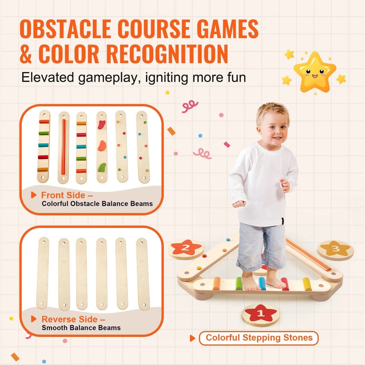 Montessori Wooden Balance Beam