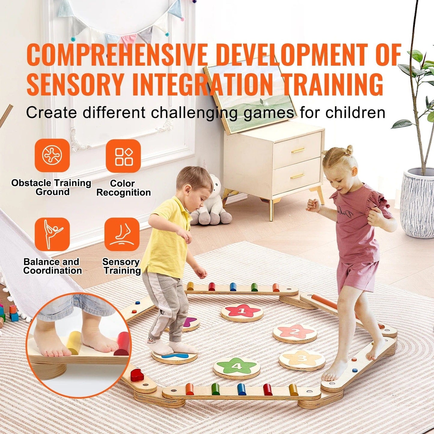 Montessori Wooden Balance Beam