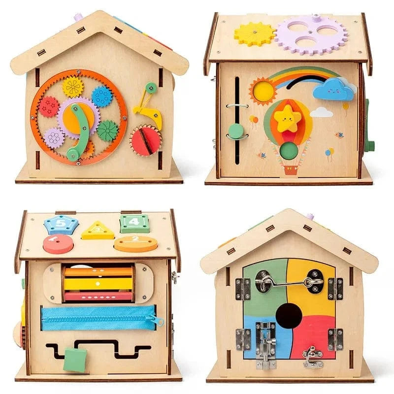 Montessori Wooden Busy House